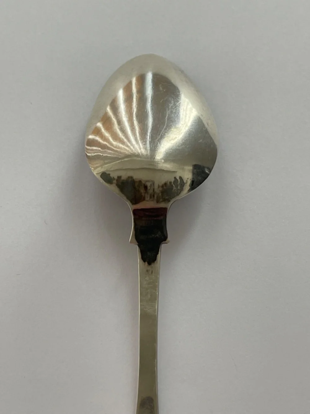 J. Osgood Coin Silver Antique Spoon, Early 1800s, Fiddle Pattern Monogramed
